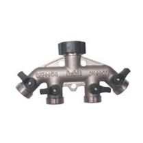 Brass 4 Way Hose Manifold With Shutoffs