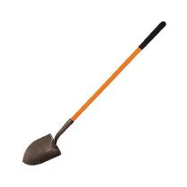 Forged Back Round Point Steel Shovel with Fiberglass Handle