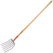 Forged Manure Fork, Straight Handle (6 Tine)