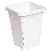 Square White Pot with Drain Holes 5in x 5in x 7in (Case of 100)