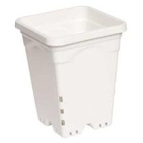 Square White Pot with Drain Holes 7in x 7in x 9in (Case of 50)