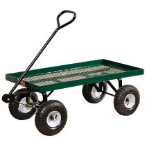 Metal Deck Wagon 20in x 38in 4 Wheel Flat-Free Tires
