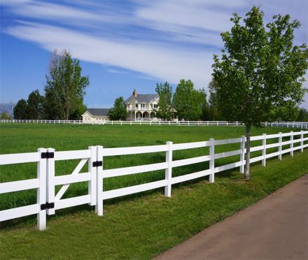 AgTec 3 Rail PVC Fence Kit Custom Size