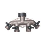 Brass 4 Way Hose Manifold With Shutoffs