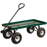Metal Deck Wagon 20in x 38in 4 Wheel Flat-Free Tires